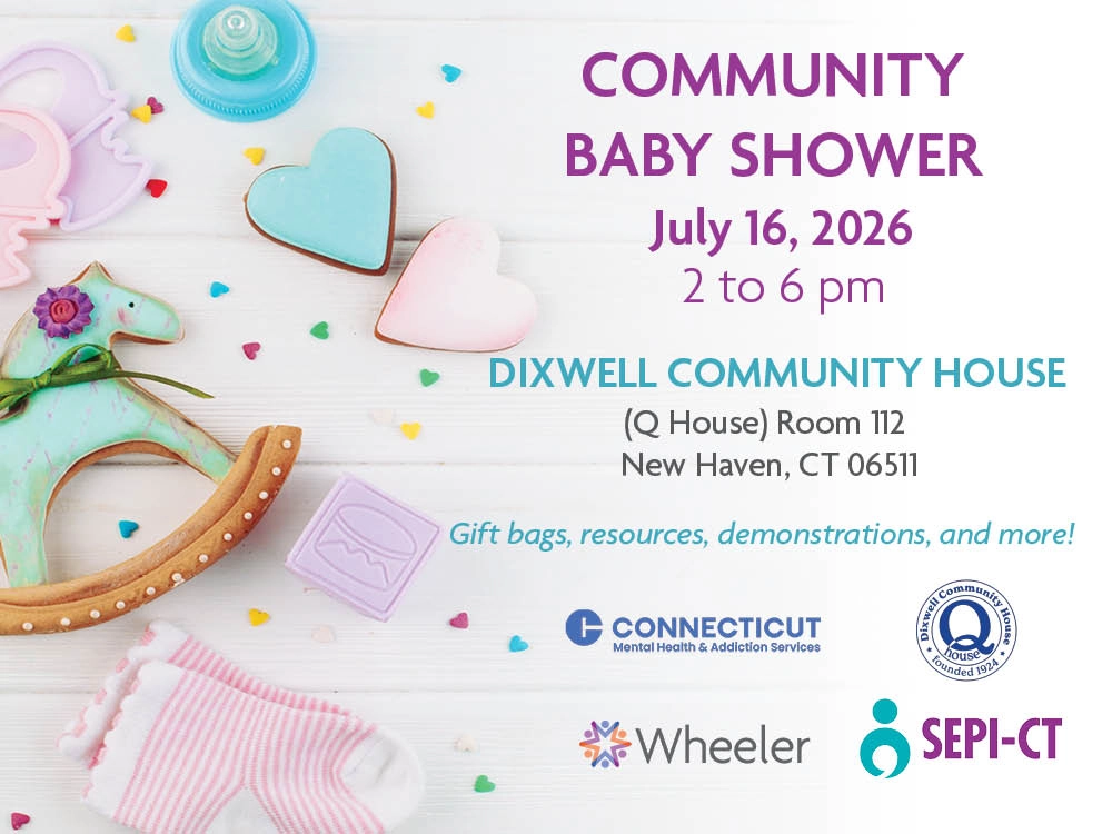 Community baby shower graphic New Haven (1000x750 px news item)