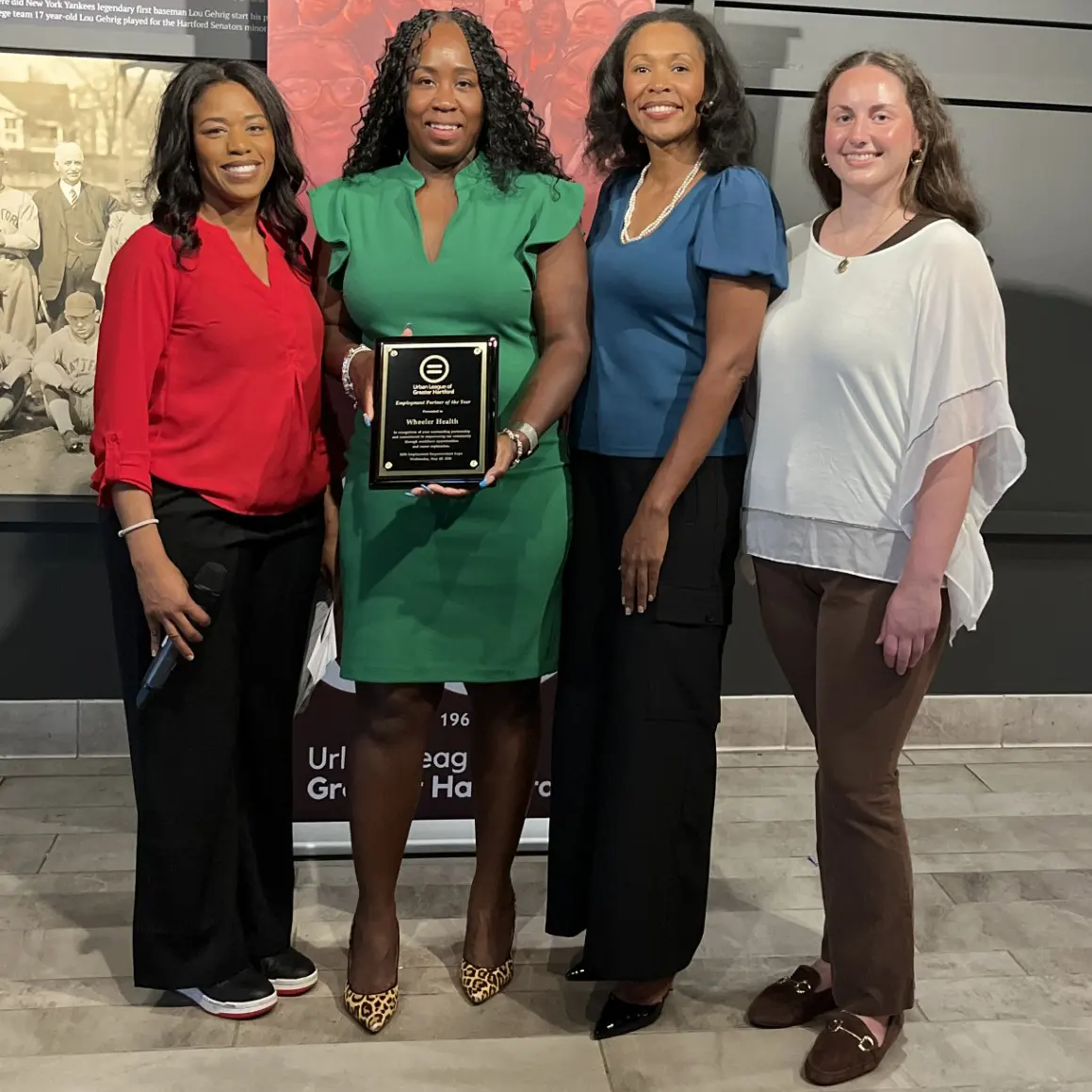 Wheeler receives the 2026 Employer Partner of the Year award from the Urban League of Greater Hartford (768x768px media image)