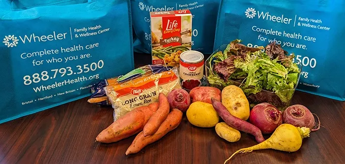 Bags of food made for the holidays