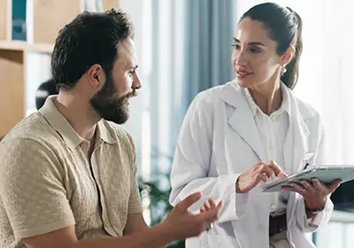 A doctor with a patient (400x280 card)