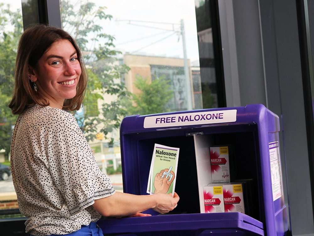 Staff at Naloxone box (1000 x 750 px news image) 
